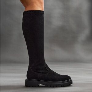 Linzi Black Hallie High Leg Stretch Boots size us 7